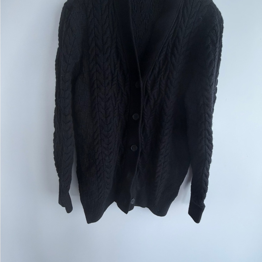 The Kooples Black Cable Knit Cardigan